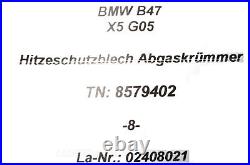 8579402 BMW B47 X5 G05 25dx Heat Shield Exhaust Manifold Abgaskoffer -8