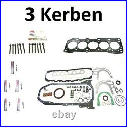 Engine sealing set 3 notches + screws + glow plugs for VW T4 2.4 D AAB 0250201032